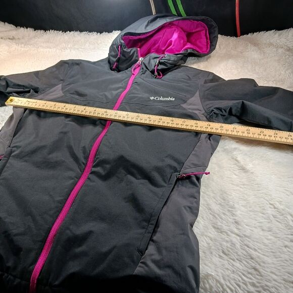Columbia Thermal Coil Hooded Jacket Women Small. Black/ Pink. Full Zippers..... - Picture 12 of 15